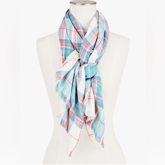Talbots Party Plaid Oblong Multicolor Scarf - Picture 1 of 4
